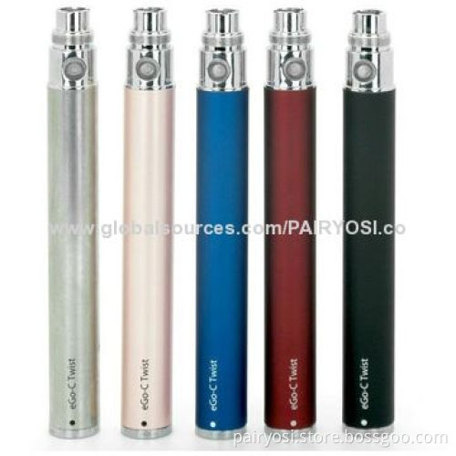 eGo-C twist battery, 3.2V - 4.8V variable voltages with short circuit protection, one year warranty
